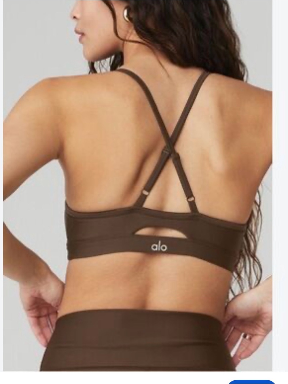 ALO Yoga Brown Crisscross Strappy Crop Sports Bra